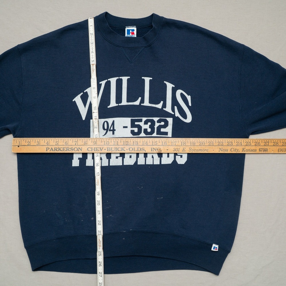Vintage 90s Willis Firebirds Russell Athletic Distressed Sweatshirt Adult XL USA - Picture 5 of 9